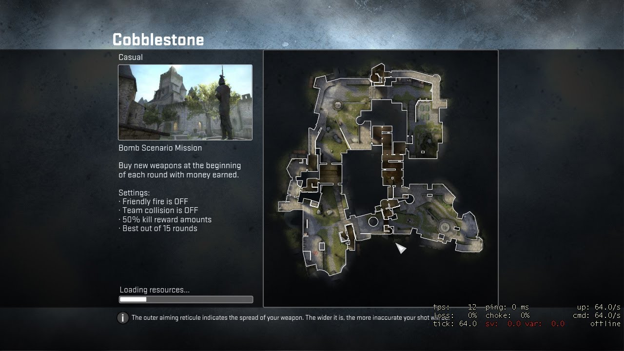 Counter-Strike Global Offensive CSGO de_cbble cobblestone vs expert bots gameplay 1/6