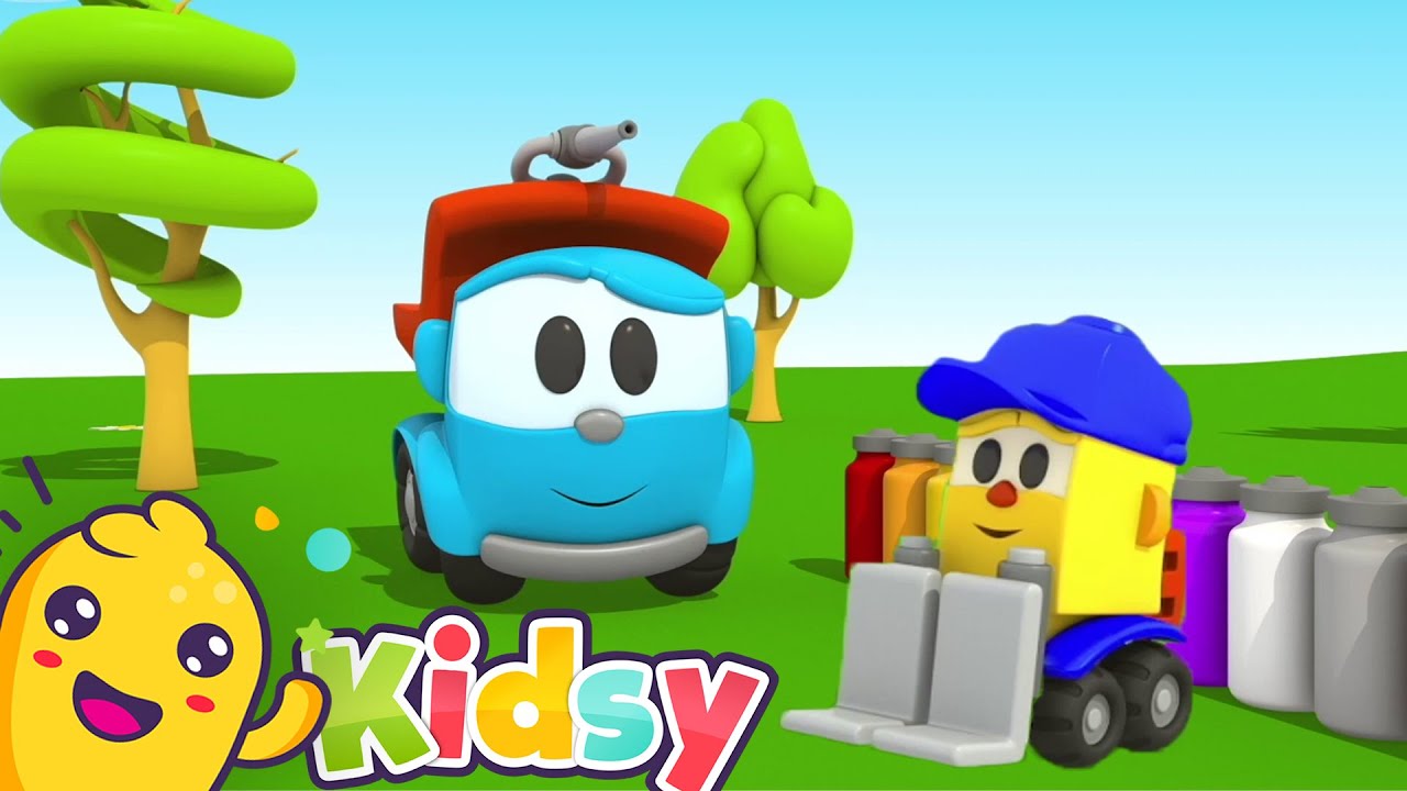 Leo the Curious Truck paints his friend  | Educational Cartoons for Kids | Kidsy