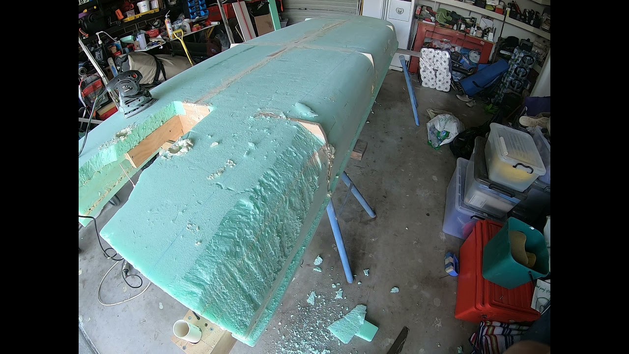 DIY MICRO SKIFF PART 2 sanding and shaping the xps foam
