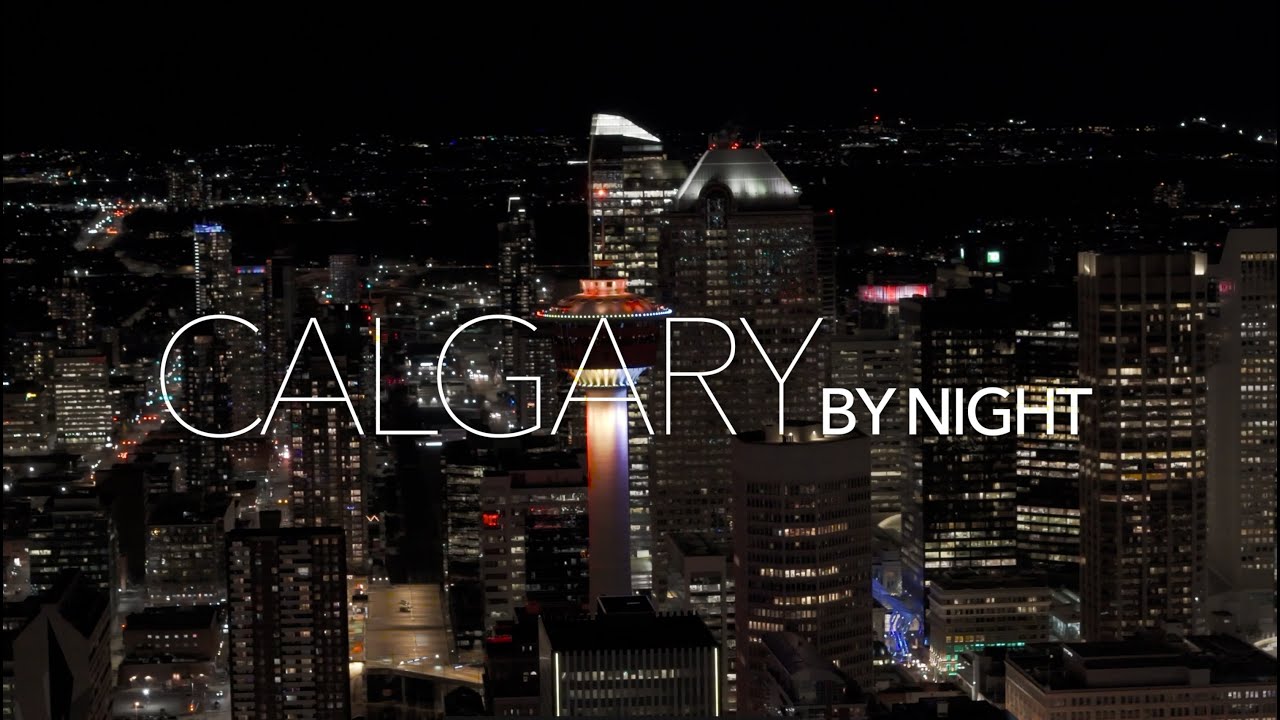 Calgary at Night (4K) Drone Video Downtown + Streets | DJI Mavic Pro Cinematic