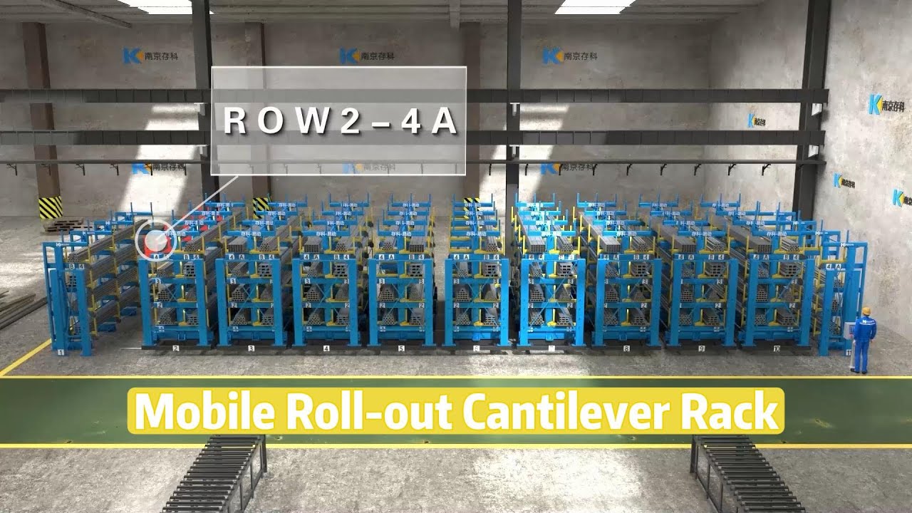 Mobile Roll-out Cantilever Rack: One Aisle, Endless Storage Possibilities