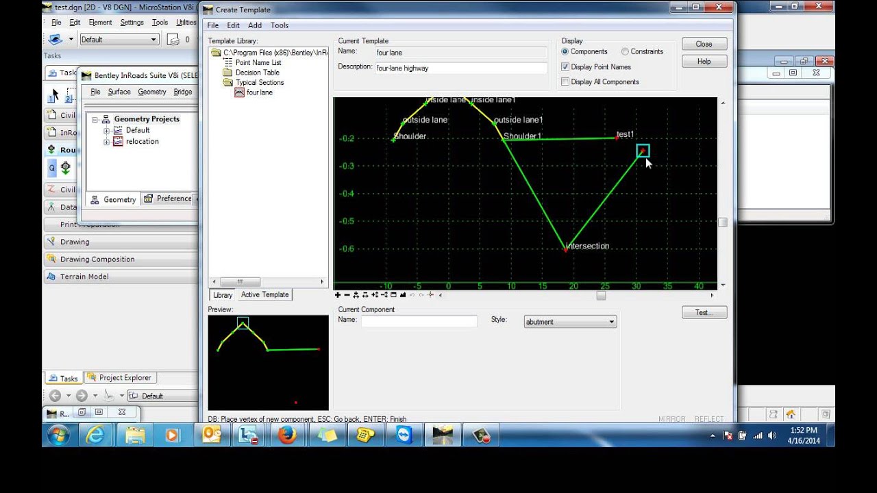 Ditch Construction with Intersecting Slopes
