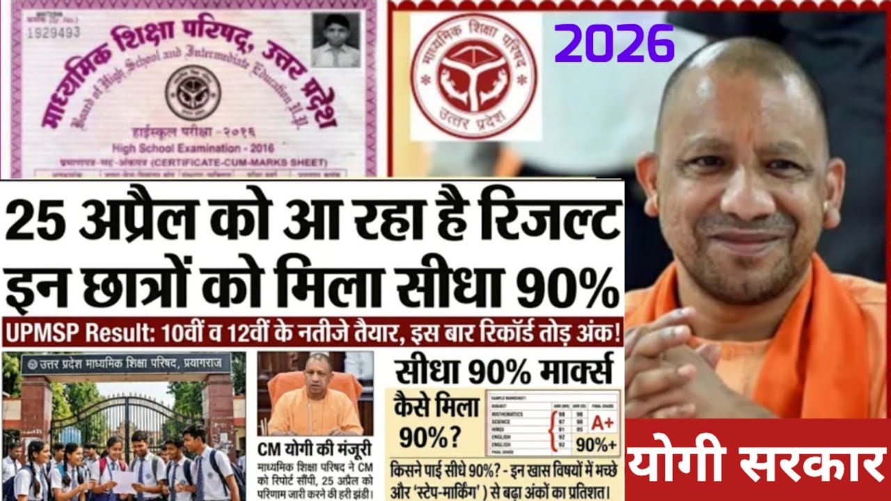 💥यूपी बोर्ड रिजल्ट 2026 डेट हुआ ✅ घोषित🔥, सीएम योगी ने रिजल्ट जारी करने का दिया आदेश,Up Board Result