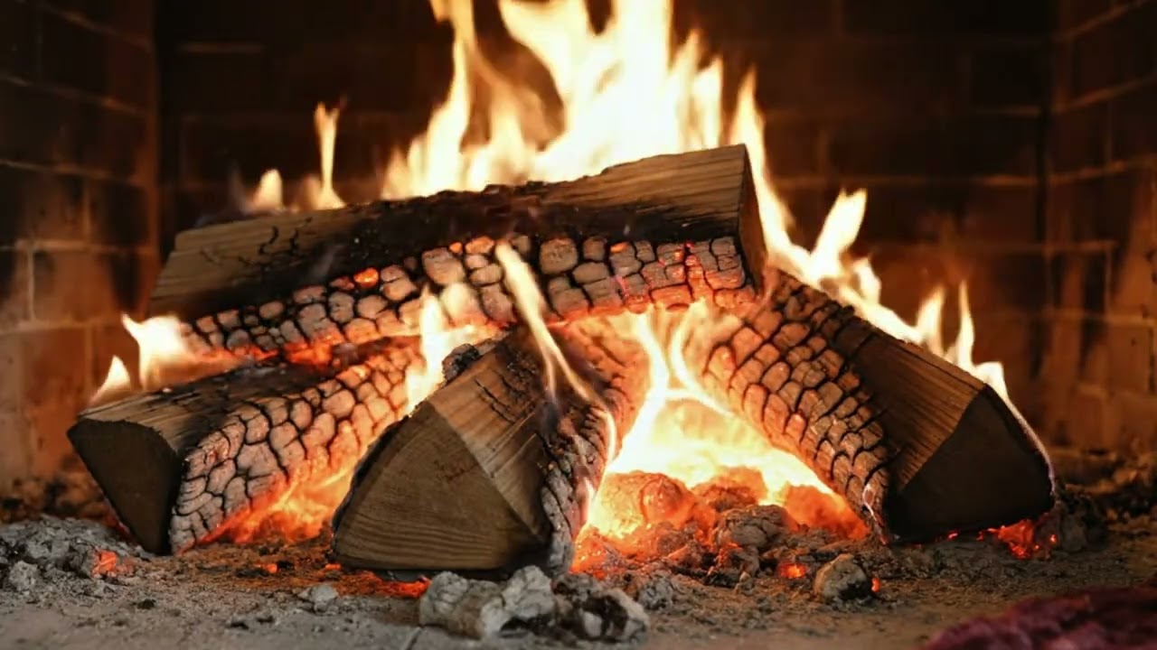 1 Hour Cozy Fire in the Fireplace | Relax sleepy sounds | ASMR |