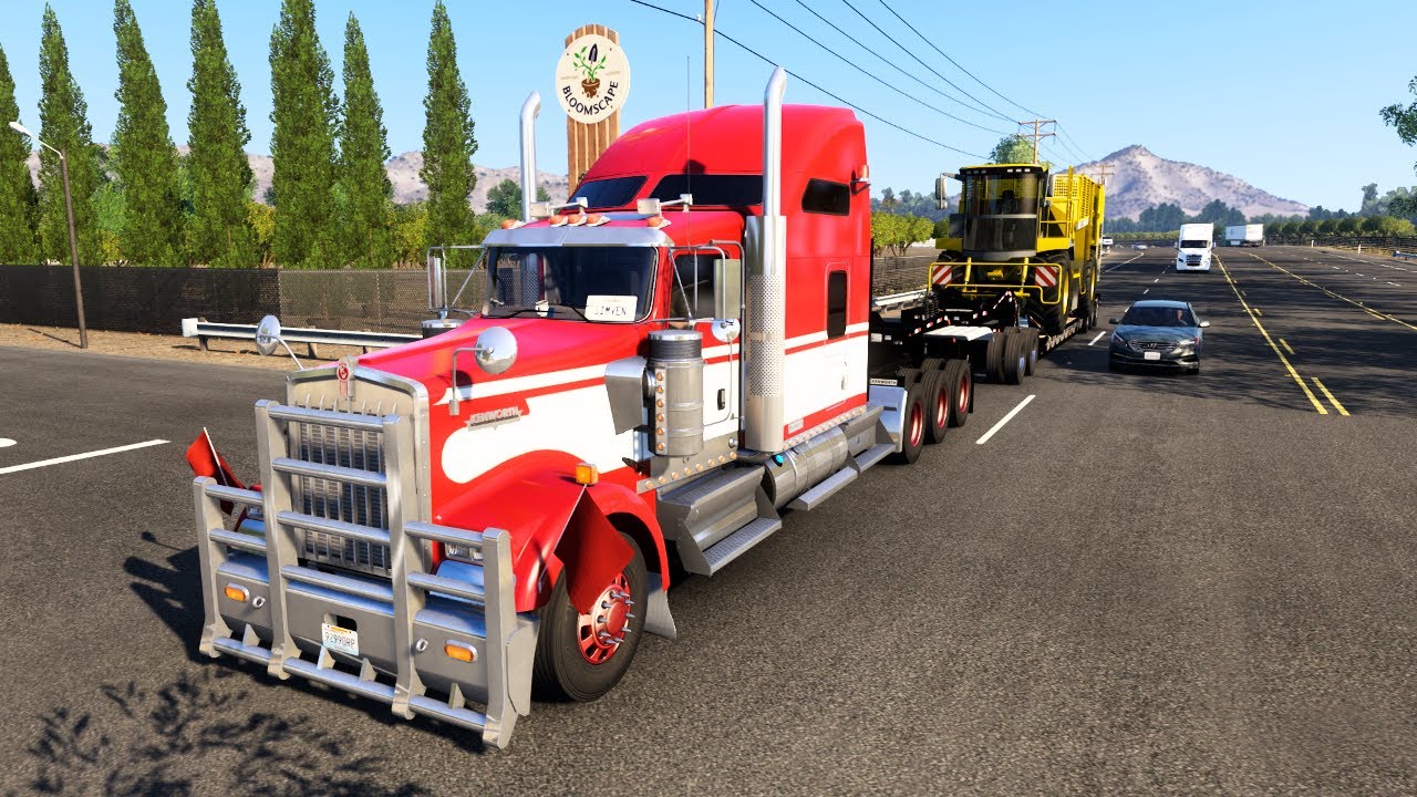 Harvester Delivery Through California Scenic Roads - Kenworth W900 | American Truck Simulator 1.57