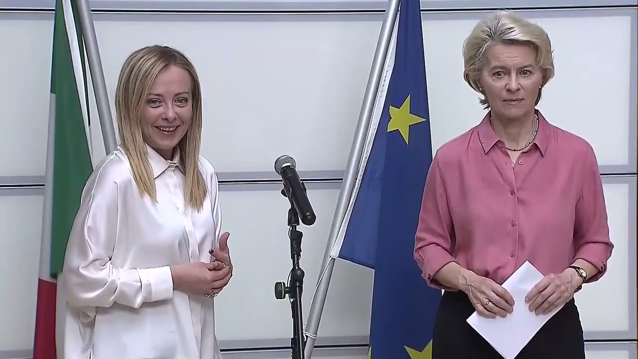 Alluvione in Emilia Romagna Conferenza Stama Giorgia Meloni e Ursula Von Der Leyen