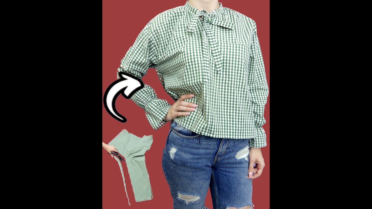 Sewing tip on how to transform a shirt into a beautiful blouse