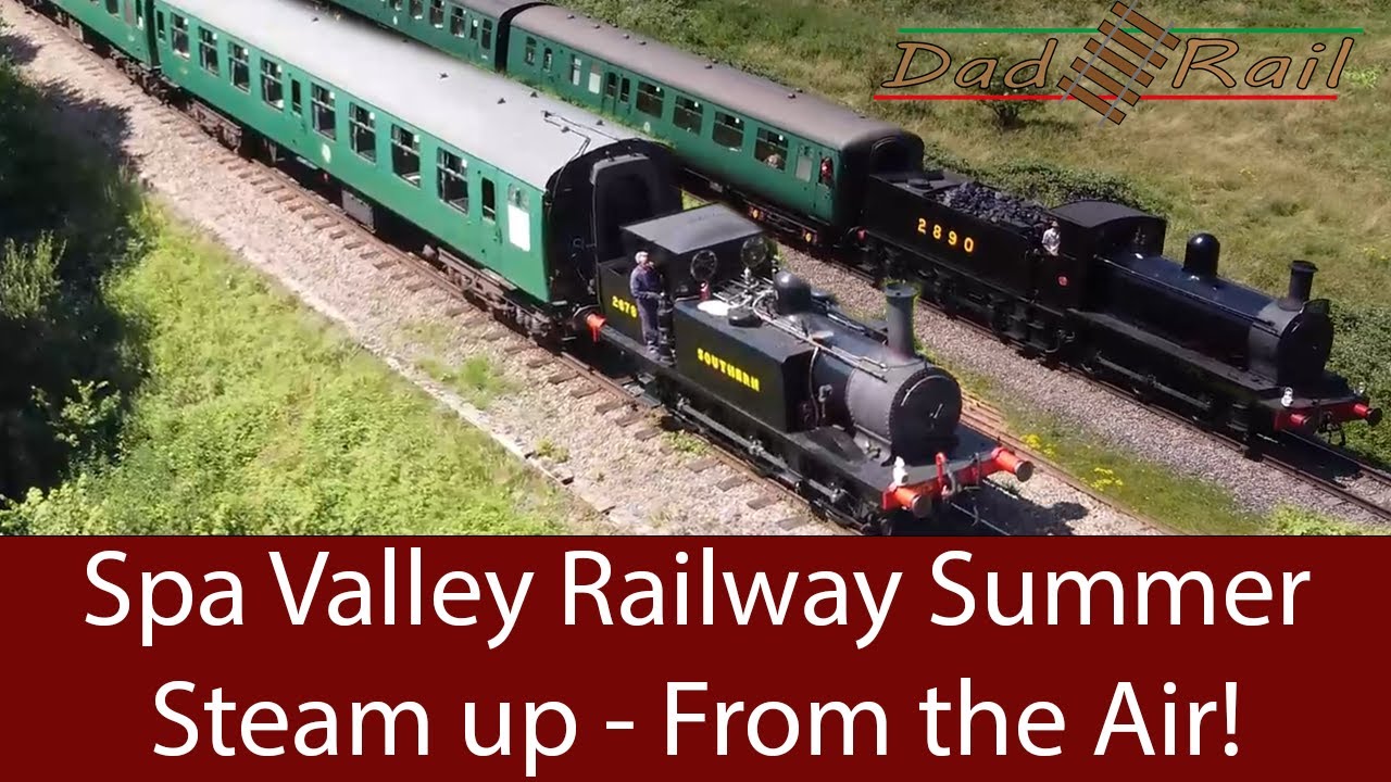Steam Trains from the Air at Spa Valley Railway. Summer Steam Up 2021 Dad Rail Drone (UHD)