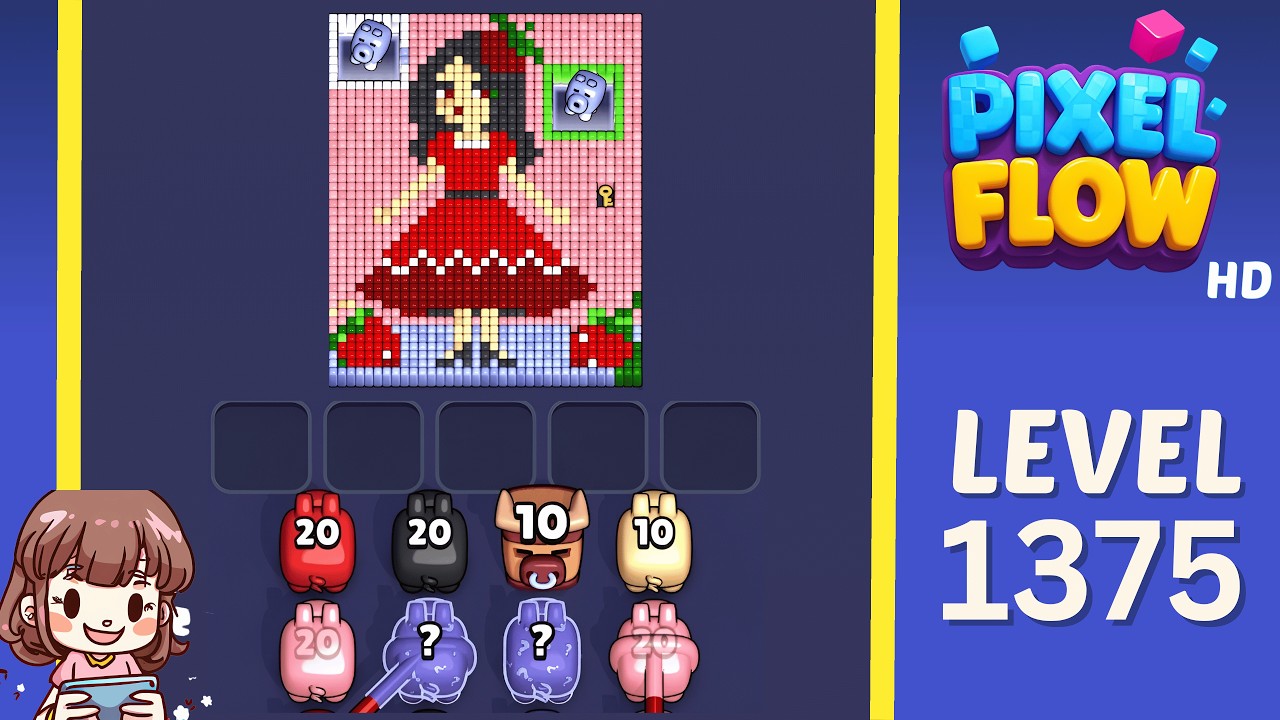 Pixel Flow Level 1375 Solution Walkthrough