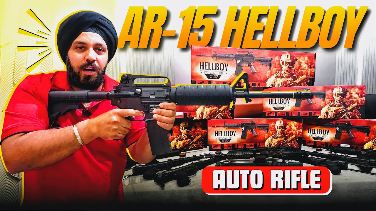 Airgun HellBoy M4 .177 CO2 BB Tactical Air Rifle Shooting Test | Real Sound Gun AR-15 Automatic 😍👍