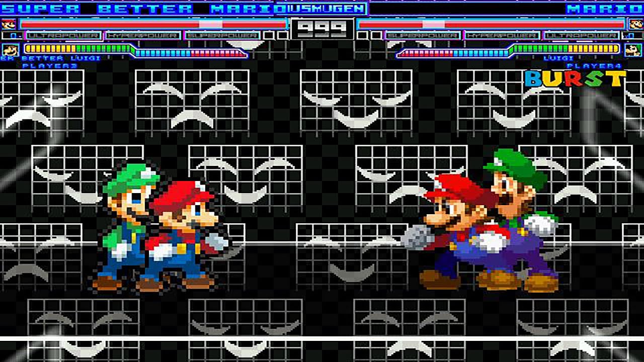 Super Better Mario & Super Better Luigi vs Mario and Luigi MUGEN Battle 1.0!!!