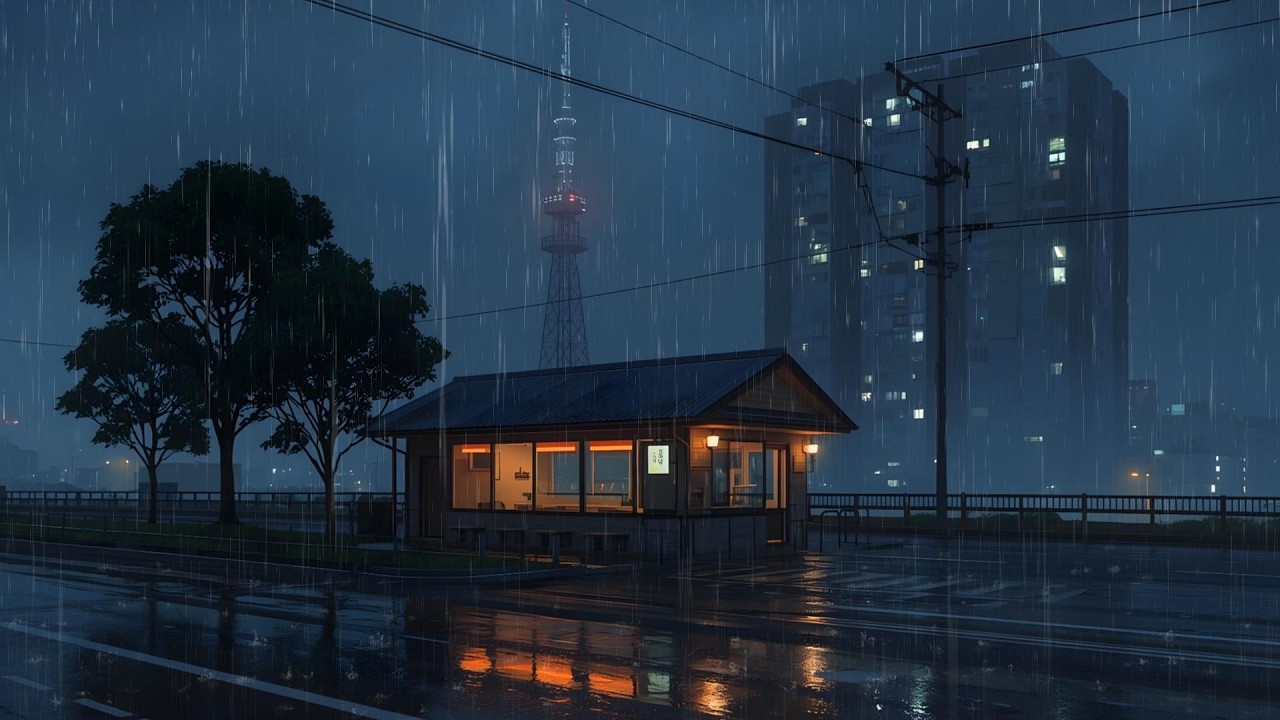 Tokyo 3AM Night Café Ambience ☕ Chill Beats for Study