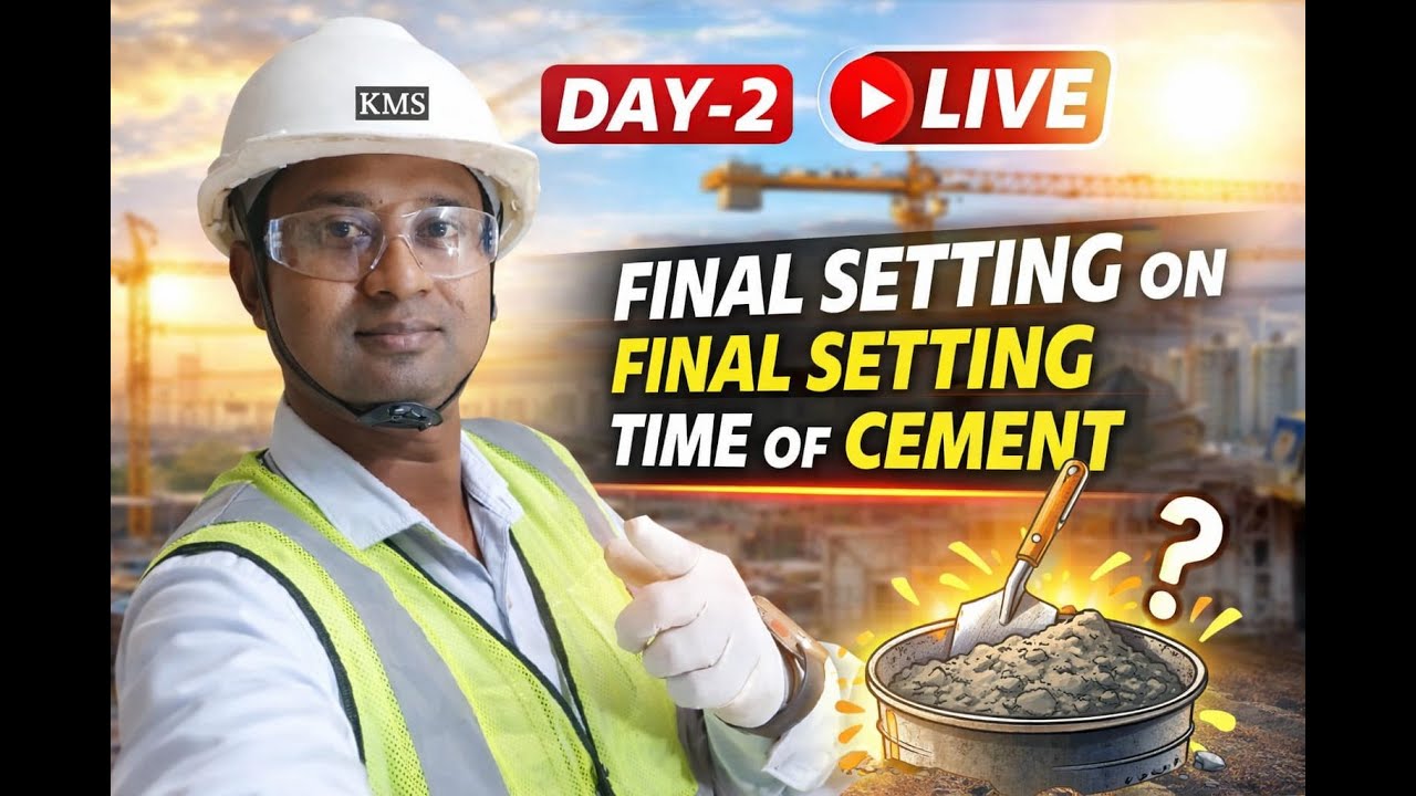 Day-2 🔴 LIVE Discussion Cement Final Setting Time #civilengineering #cement #testing