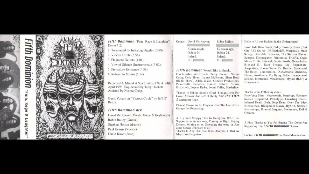 Fifth Dominion - Pain, Rage & Laughter [Full Demo - 1993]