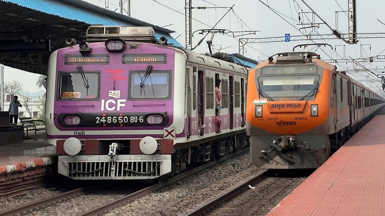 130 & 110 kmph Amrit Bharat+ Saktipunj+ Tebhaga Exp and Kolkata EMU Trains Back to Back Sporting