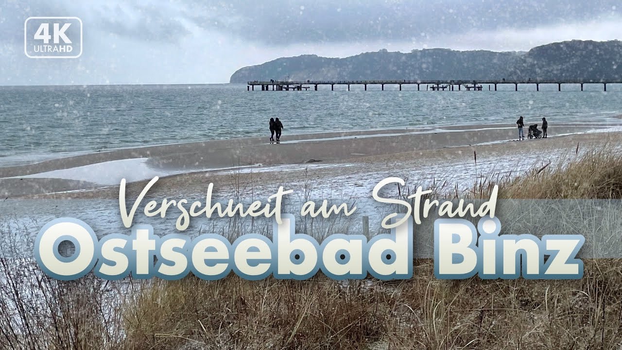Verschneit am Strand von Binz - Rügen Urlaub 2023 (4K Walk)