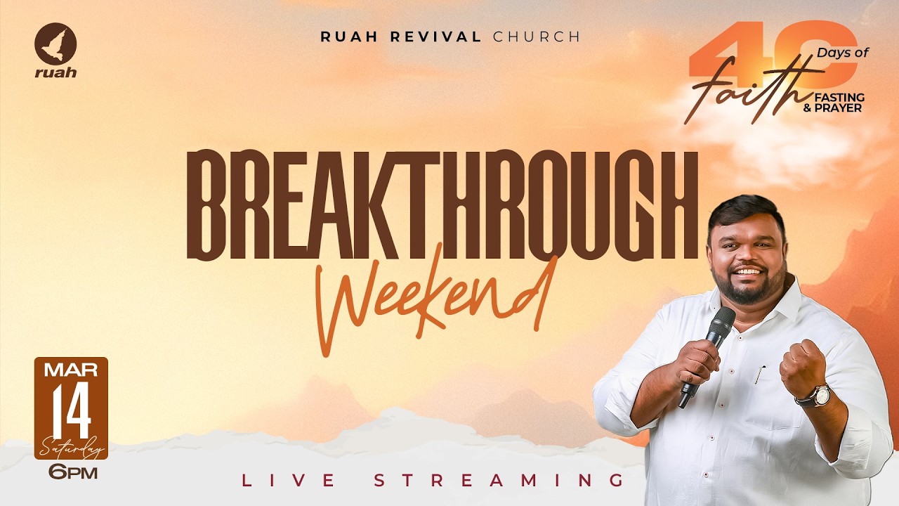 🔴Live -  BREAKTHROUGH WEEKEND | 40 Days FAITH & FASTING Prayer | 14 MAR 2026 #alwinthomas