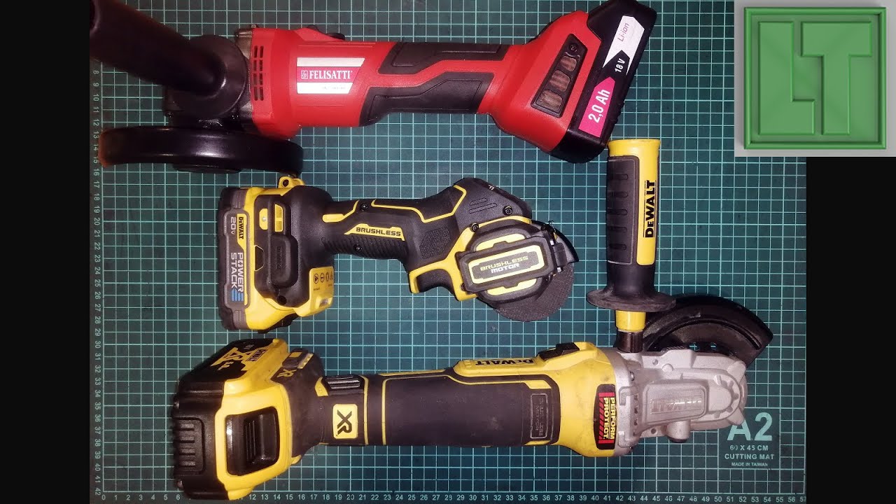 Небольшое сравнение DeWALT DCG405F, Felisatti УШМ-125/18Л3, DeWALT DCS438B в сочетании с разными АКБ
