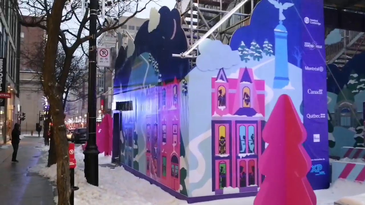 Montreal Walking on Ste-Catherine Street in Mtl Quebec Canada