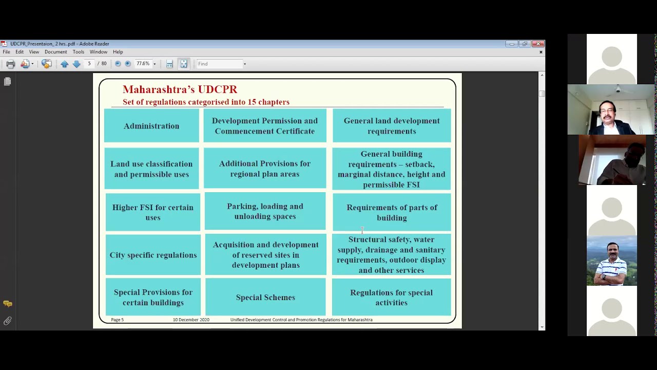 Webinar on DECODING UDCPR by Shri Prakash Bhukte, Jt. Director of Town Planning, Govt of Maharashtra
