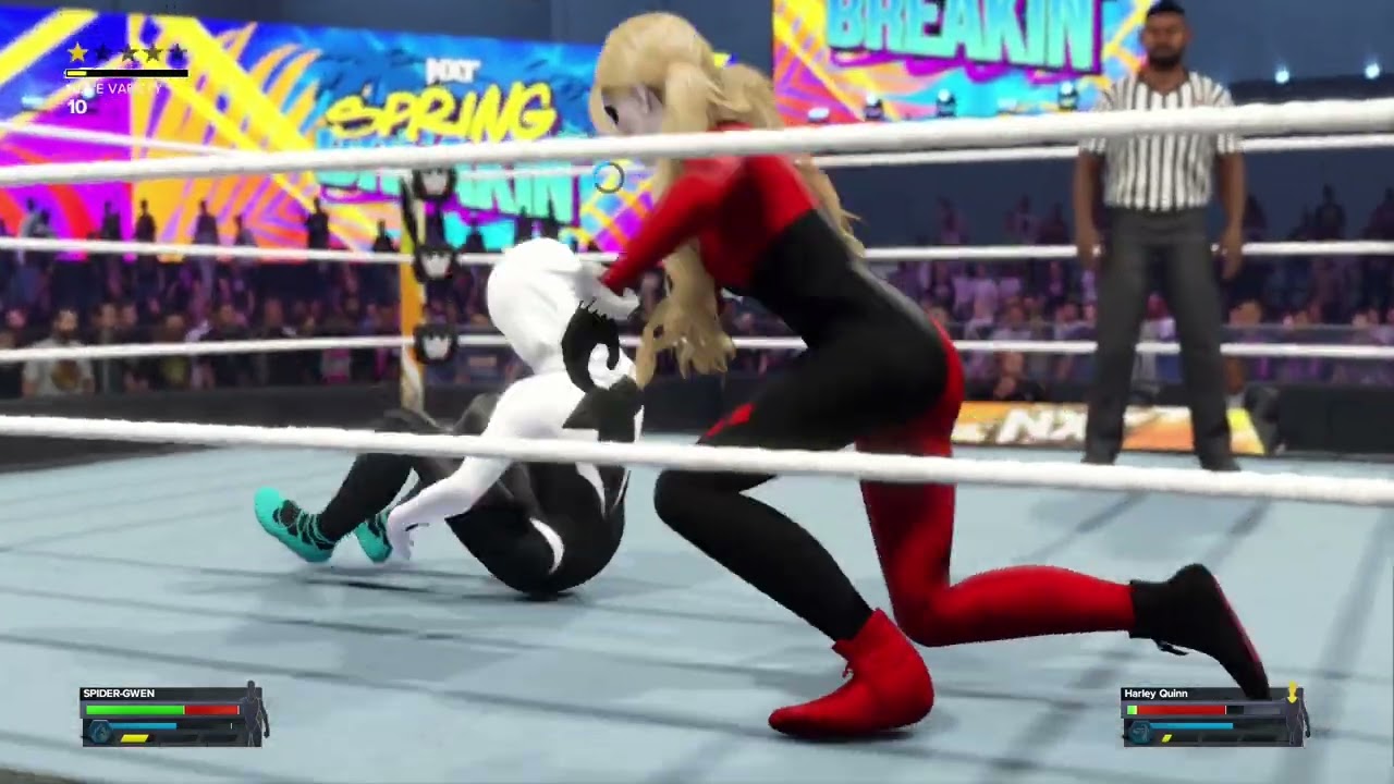 SpiderWoman (Gwen) vs Harley Quinn || WWE2K24 {DC VS SonY}_Suspense In End