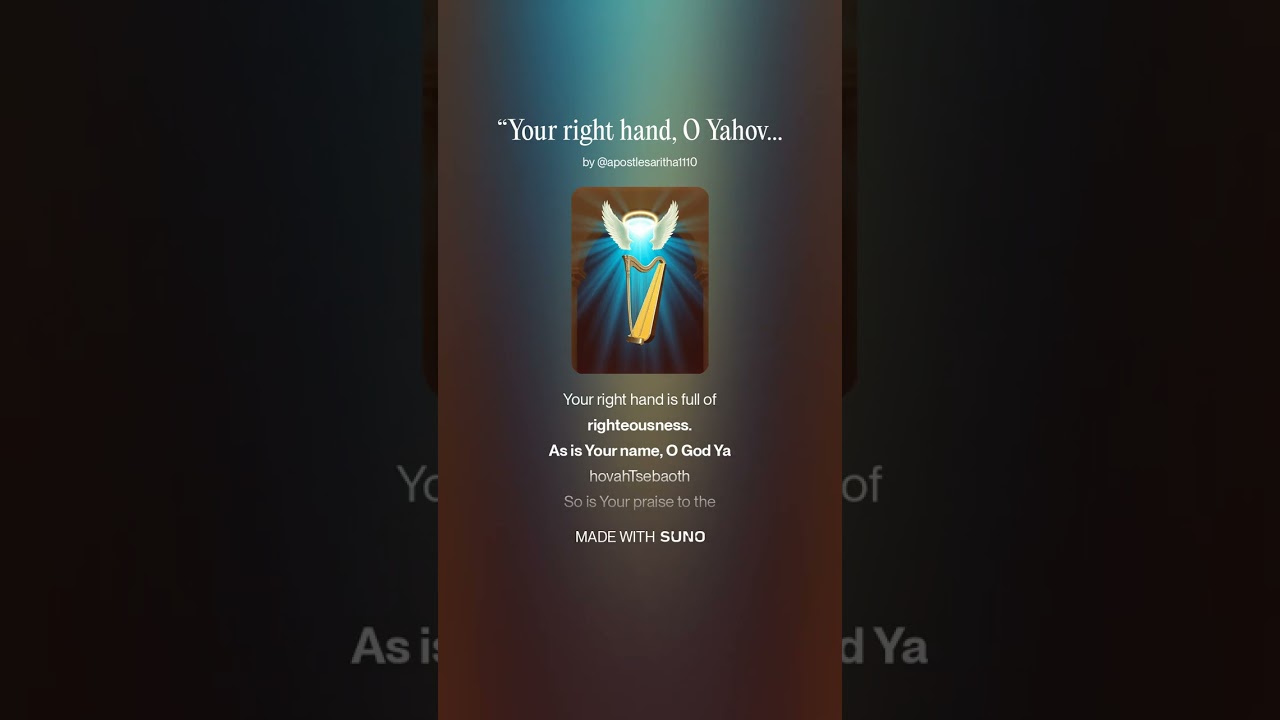 Your Right Hand O Yahovah Tsevaot 