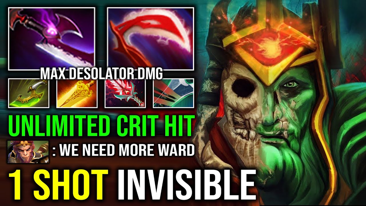 WTF 1 Shot Invisible Mortal Strike Max Desolator Brutal Hit Like a Truck Wraith King Dota 2