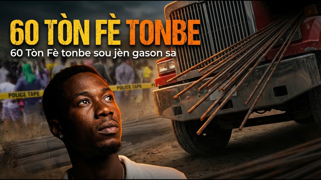 FLASH! Yon jèn gason pèdi lavi l Gonaives apre yon trelè ak 60 tòn fè sot tonbe sou li