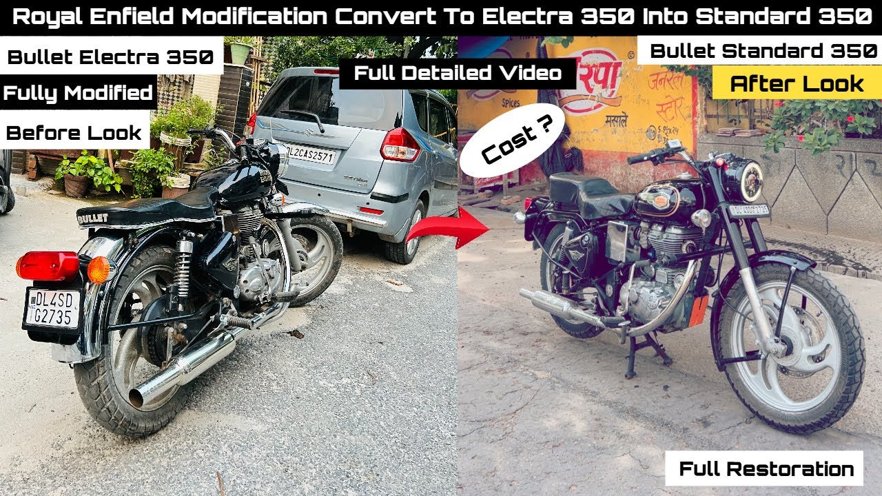Old Bullet Electra 350 Convert Into Bullet Standard 350 || 2015 Old Model Bullet Modification 
