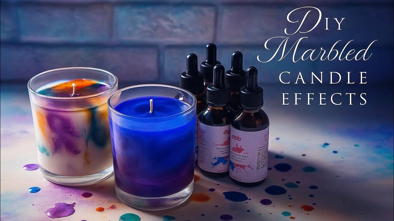 DIY Marbled Candle | 2 Easy Techniques for Colorful Candle Effects