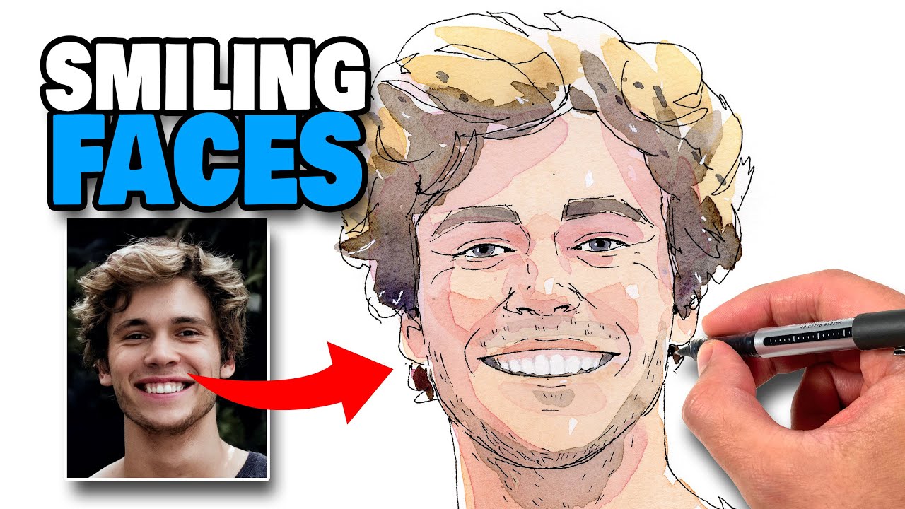How To Draw A SMILE! Step-By Step Face Sketching Tutorial