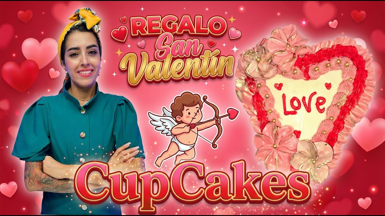 Cupcakes de Corazón SIN MOLDES especiales | Especial Enamorados ❤️