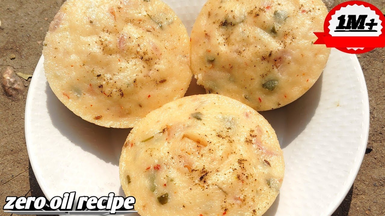 बिना तेल के एक कप सूजी से बनाएं नरम स्पंजी टेस्टी नास्ता 👍# oil free breakfast recipes 😋# trending 