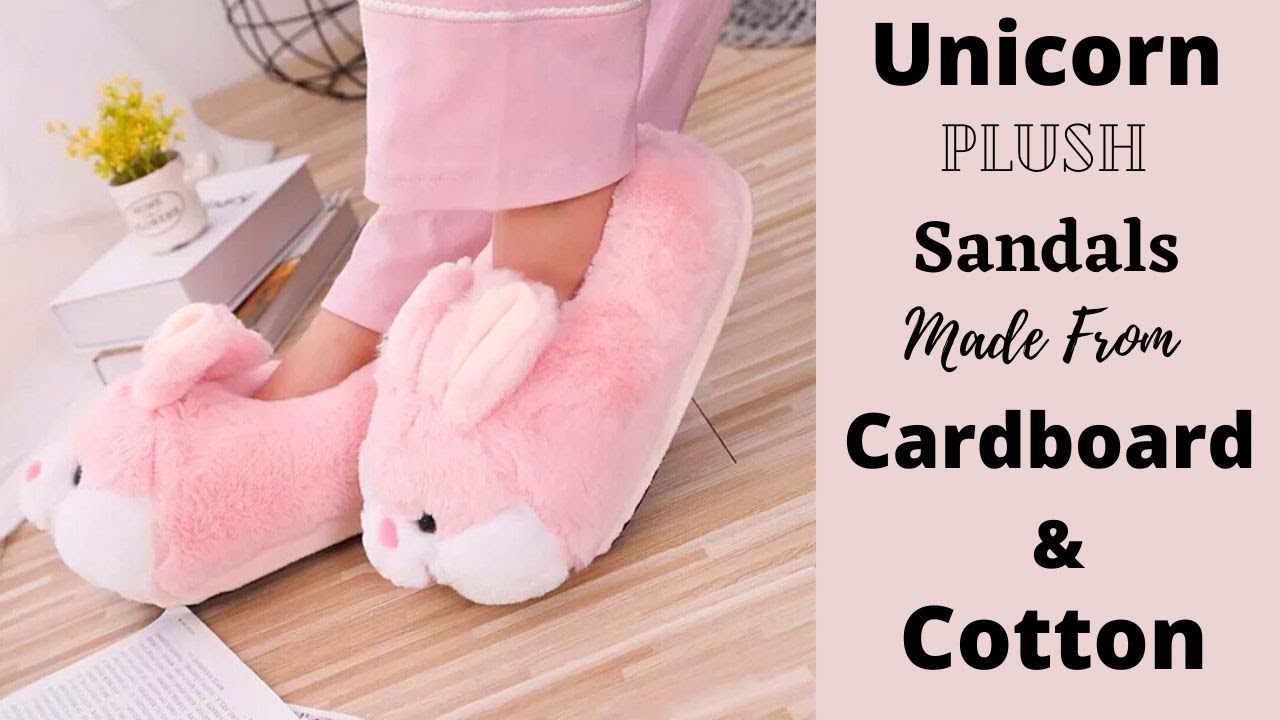 Handmade Unicorn Plush Sandals Making / DIY Sandals Craft Idea