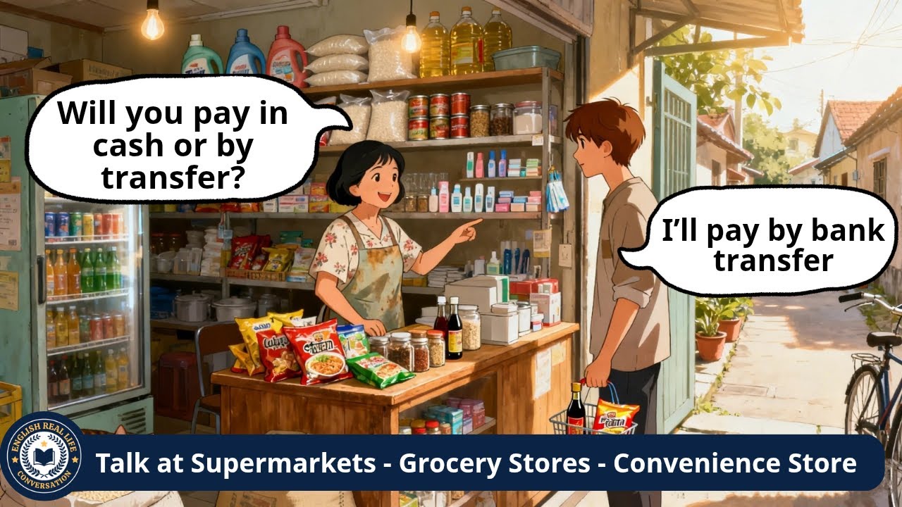 How to Speak English At Supermarkets- Grocery Stores- Convenience Stores ⭐ For Beginners