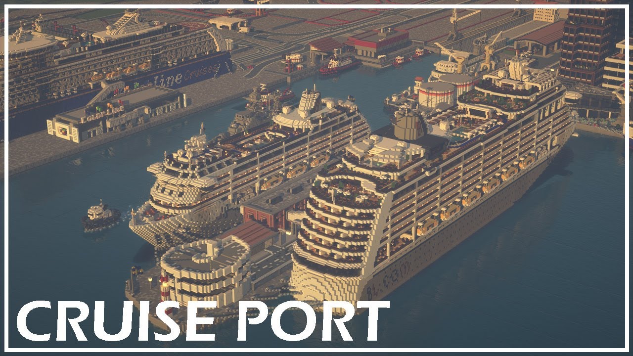 Realistic Cruise Port + Custom Ships Showcase (Minecraft)