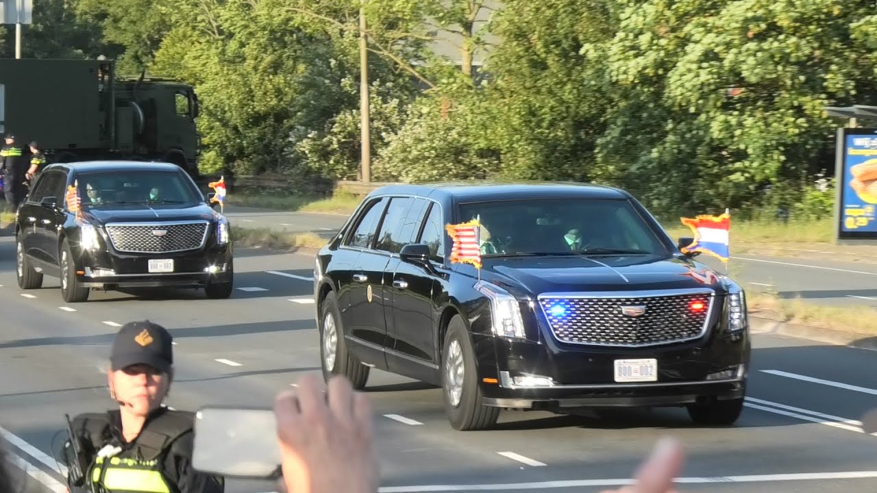 US President Donald Trump komt aan bij de NAVO Top in Den Haag!