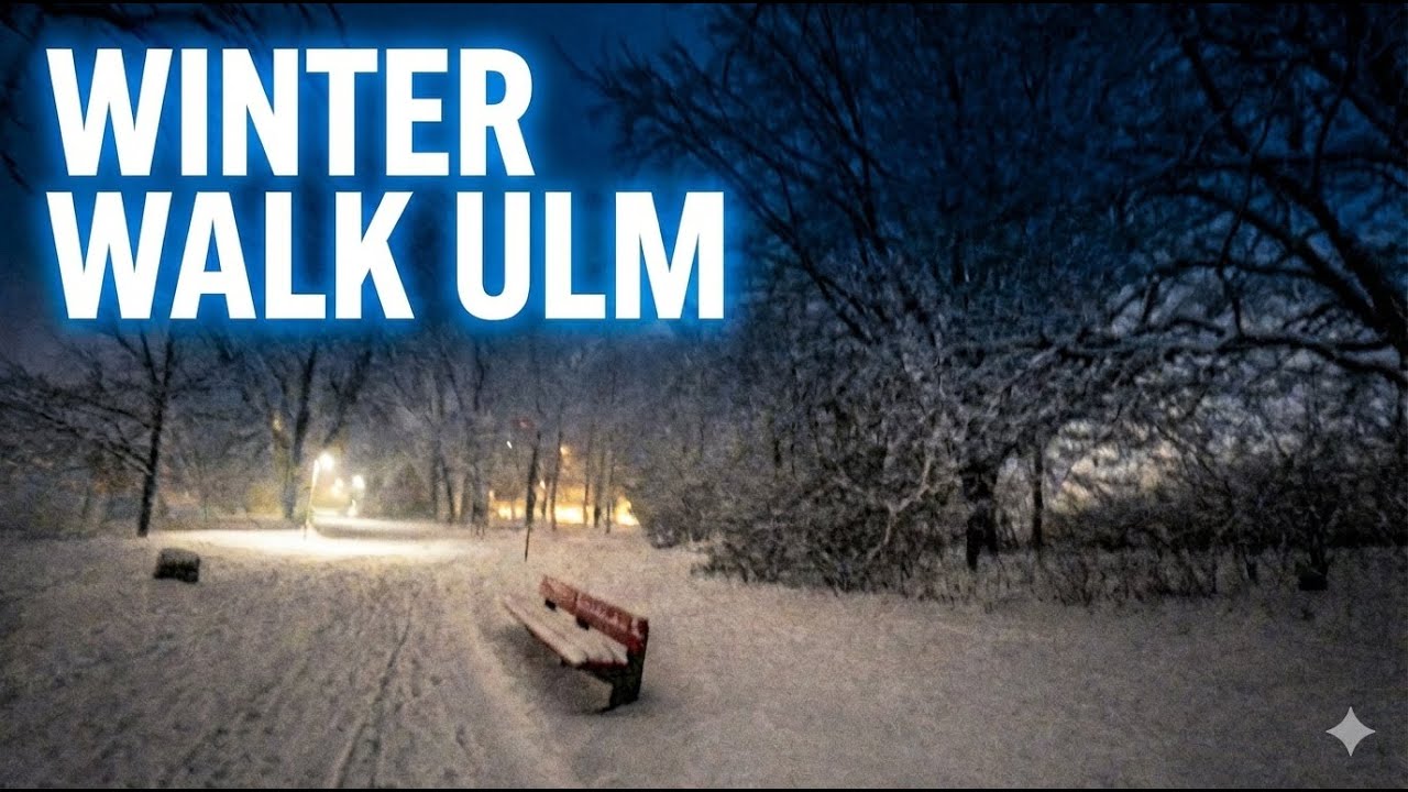 Snowy Winter Walk in Ulm: Along the Danube River | POV