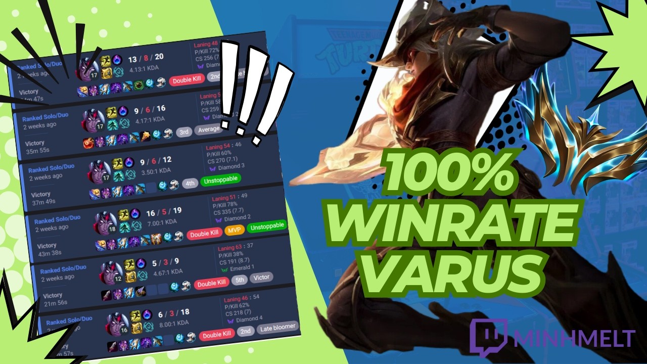 100% WINRATE VARUS | LEAGUE OF LEGENDS HIGHLIGHTS 1