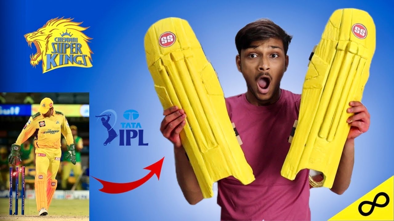 DIY SS Stickers CSK Cricket Pads | धोनी सर के TATA IPL