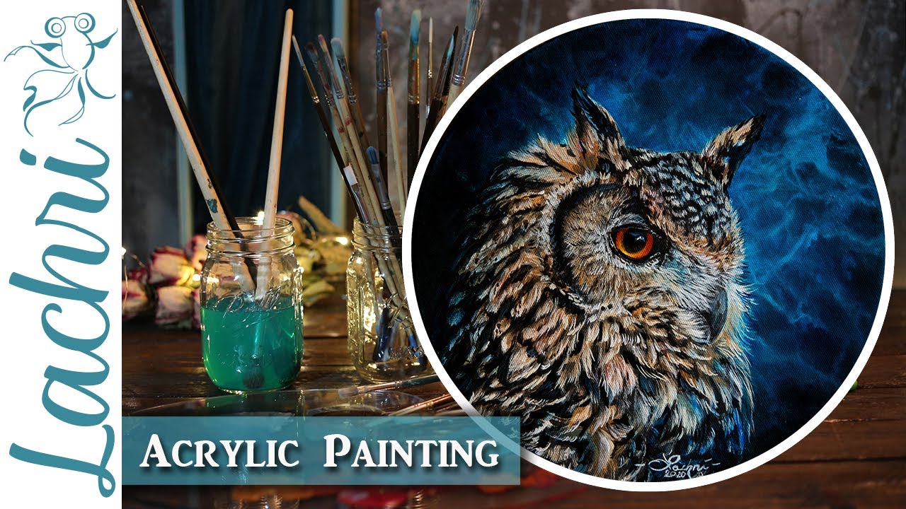 Owl Oil over Acrylic Painting & Dart Frog Vivarium Updates