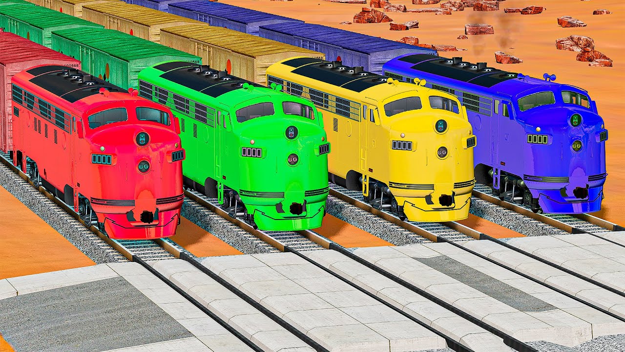 TRANSPORTING PIXAR CARS & FRUITS WITH COLORED & JOHN DEERE vs CLAAS vs TRACTORS - BeamNG.drive #962