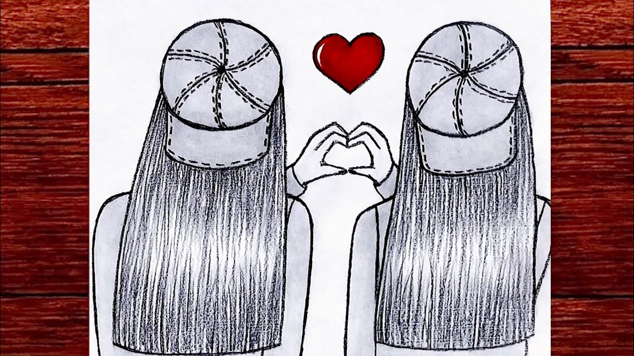 BFF DRAWING || HOW TO DRAW BEST FRIENDS ❤️❤️❤️