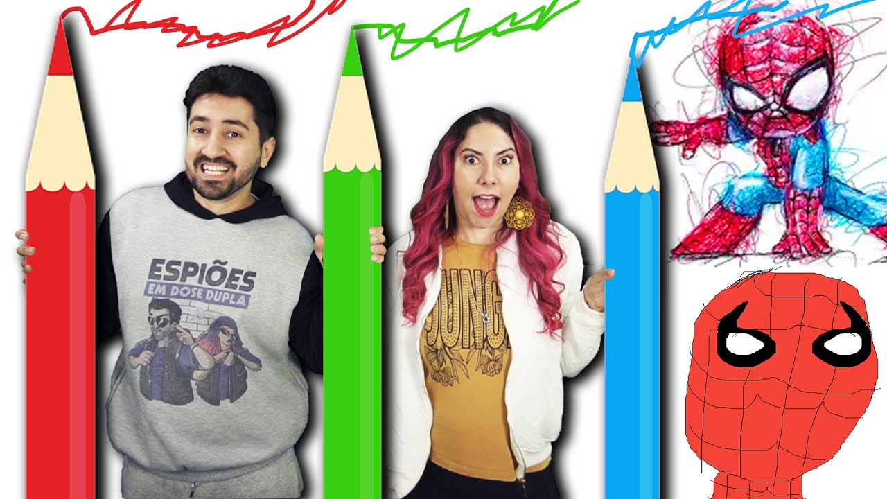 QUEM CONSEGUE DESENHAR SÓ COM 3 CORES | Gabriel e Shirley 2.0