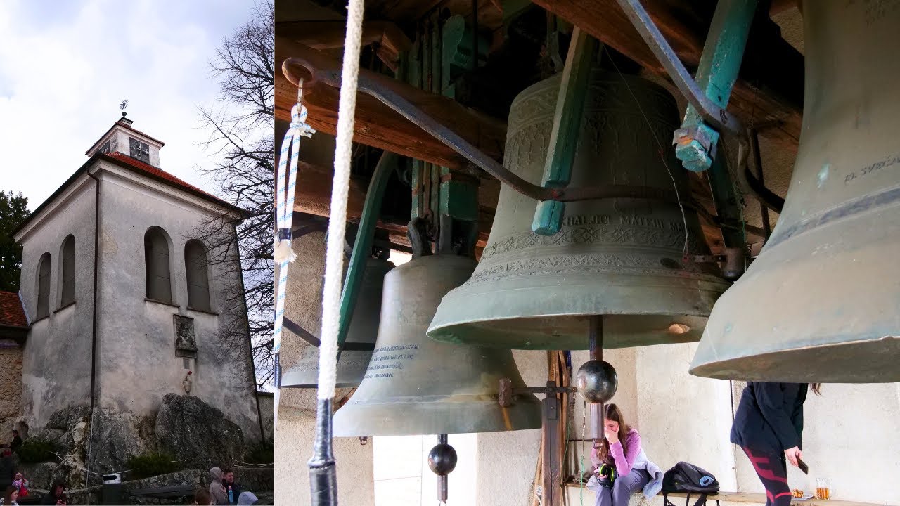 Šmarna gora (SLO) Romarska cerkev rožnovenske Matere Božje - zvonovi / bells; ringing