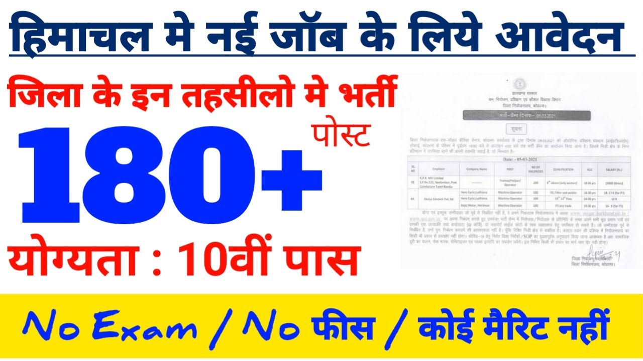 new requirements of government jobs 2021 in hp, himachal jobs notification 2021,new job vacancy