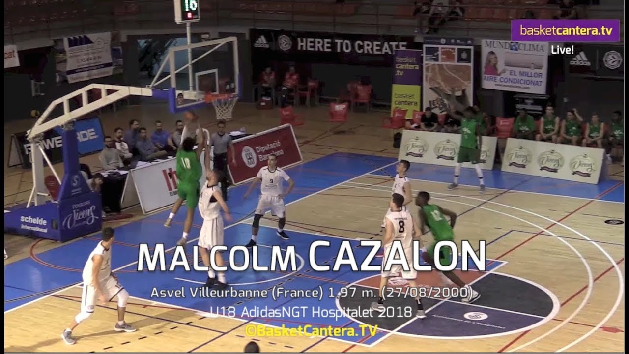 Malcolm CAZALON (&acute;01) Asvel 1,97 m. AdidasNGT 2018 (BasketCantera.TV)