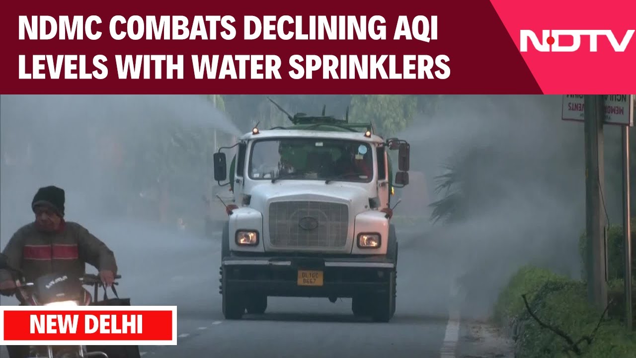 Delhi AQI | NDMC Deploys Water Sprinkling Vehicles In Safdarjung Area To Combat Air Pollution