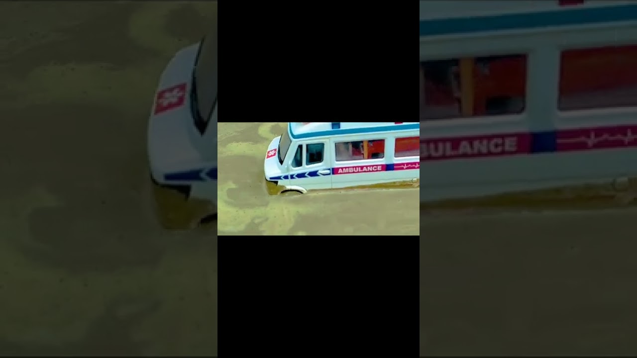 Ambulance Stuck in Deep Mud Pulling out Police Car || 