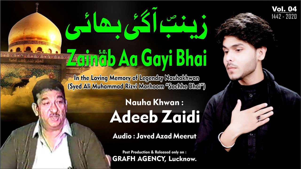 ज़ैनब आ गयी भाई | زینب آ گی بھائی | Zainab Aa Gayi Bhai | Reciter : Adeeb Zaidi | Poet : Sachey Bhai